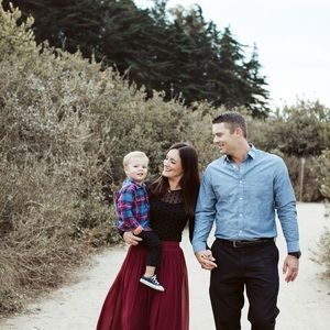 Etsy custom made burgundy chiffon skirt